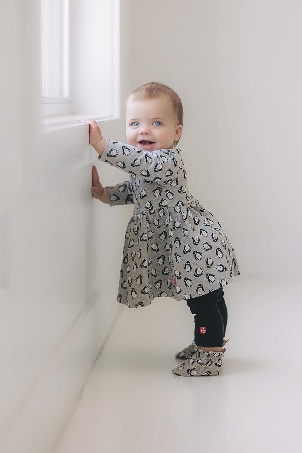 imageZutano Baby Girls Organic Cotton Long Sleeve DressPenguins