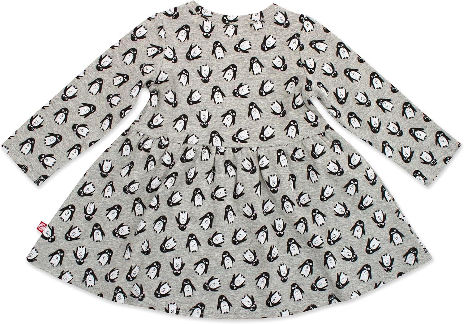 imageZutano Baby Girls Organic Cotton Long Sleeve DressPenguins