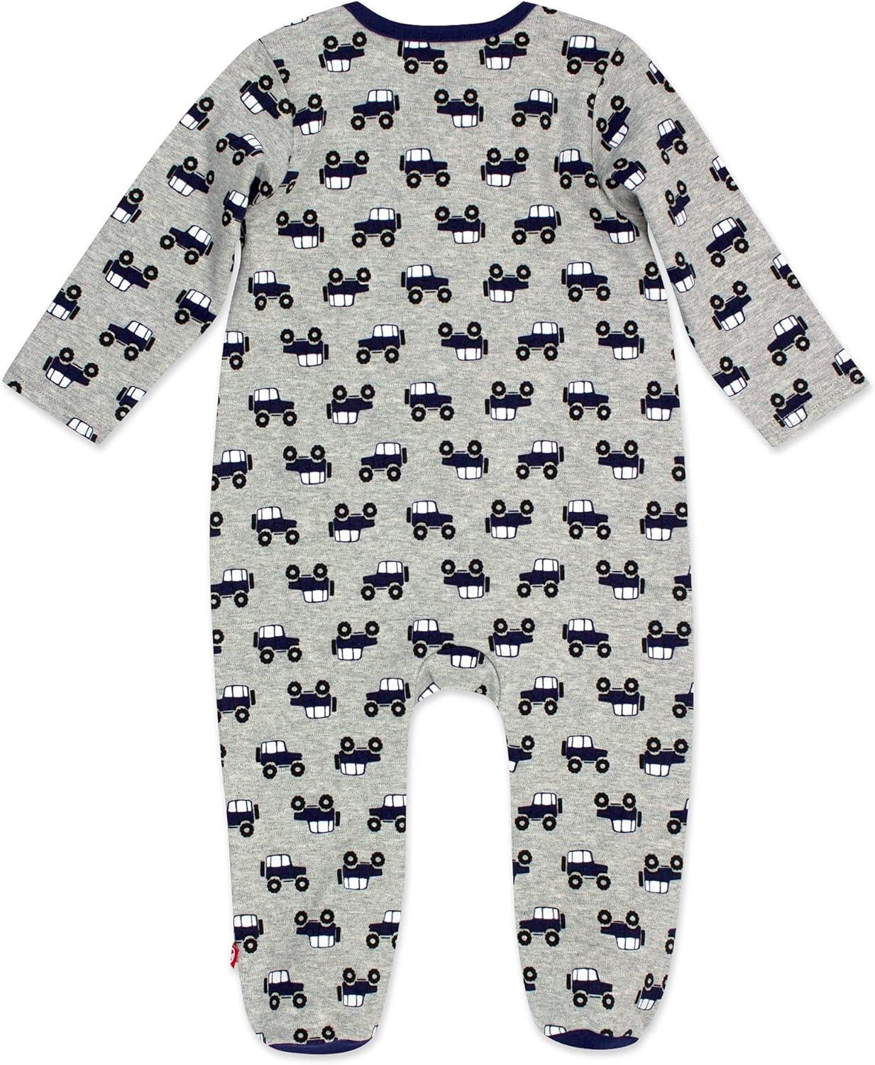 imageZutano Baby Organic Cotton Footie Pajamas SnapFront Infant PajamasOff Road