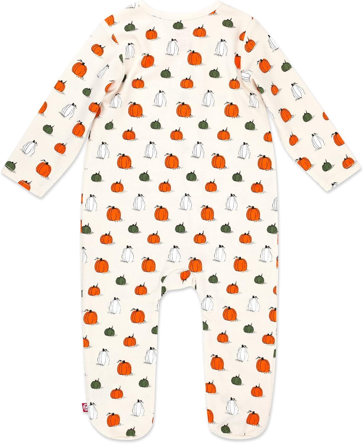 imageZutano Baby Organic Cotton Footie Pajamas SnapFront Infant PajamasPumpkin Patch