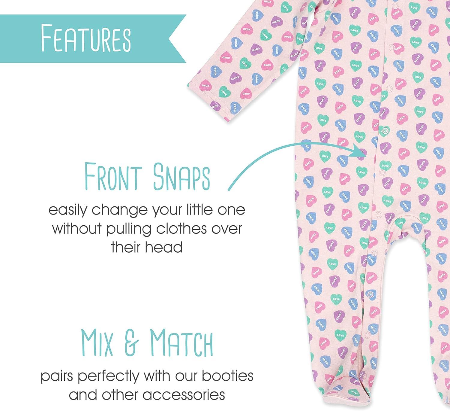 imageZutano Baby Organic Cotton Footie Pajamas SnapFront Infant PajamasSweetheart
