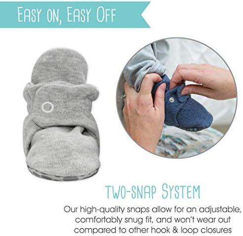 imageZutano Cotton Baby Booties with Gripper Soles Soft Sole StayOn Baby Shoes Bundle 6M