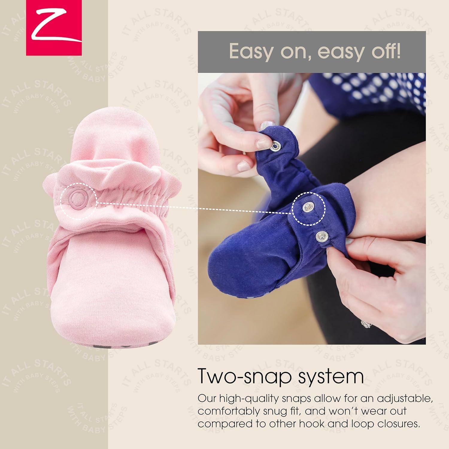 imageZutano Organic Baby Booties Newborn Infant Lost Baby Socks Solution Unisex Girl Boy 03 36 612 1218 1824 MonthsBaby Pink Solid