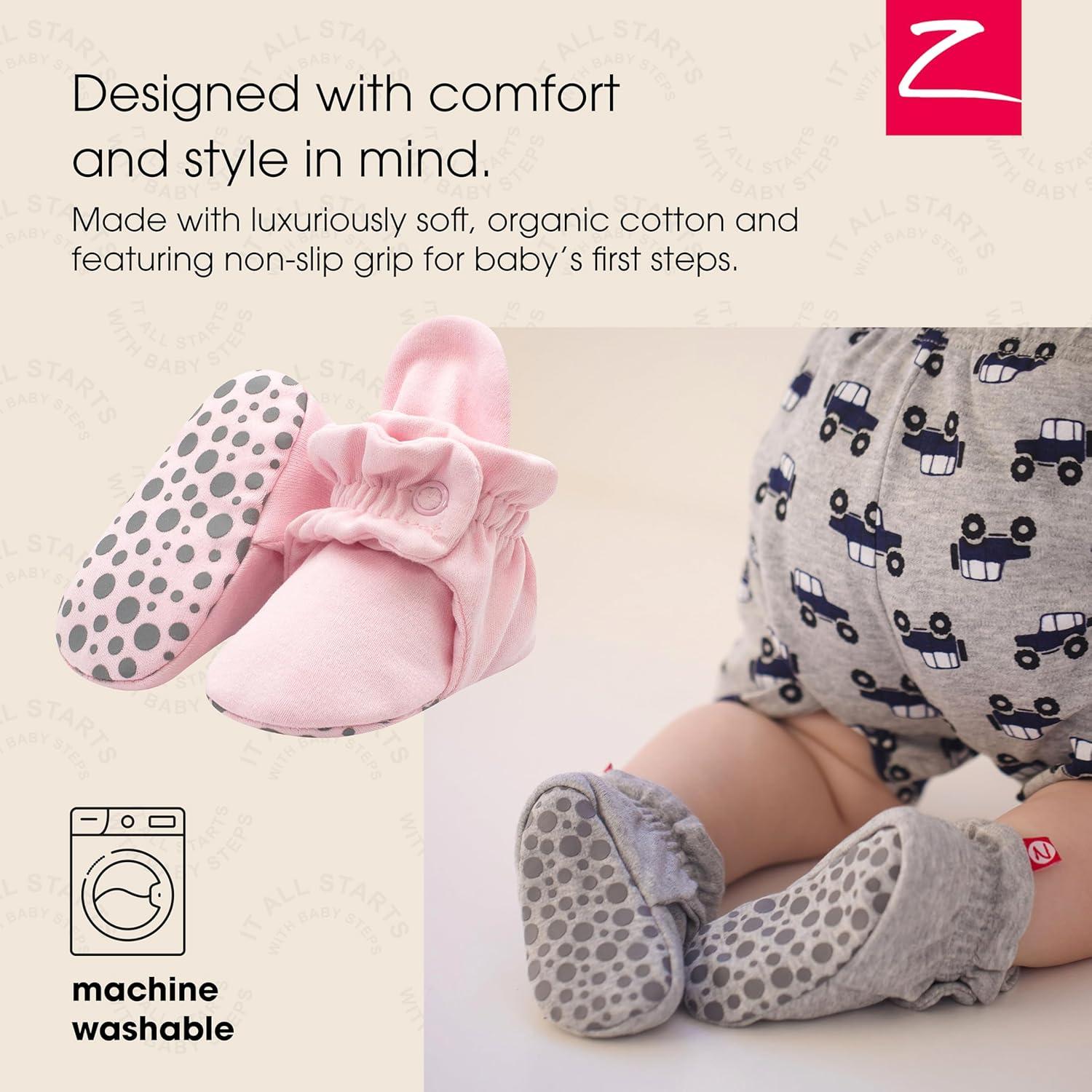 imageZutano Organic Baby Booties Newborn Infant Lost Baby Socks Solution Unisex Girl Boy 03 36 612 1218 1824 MonthsBaby Pink Solid