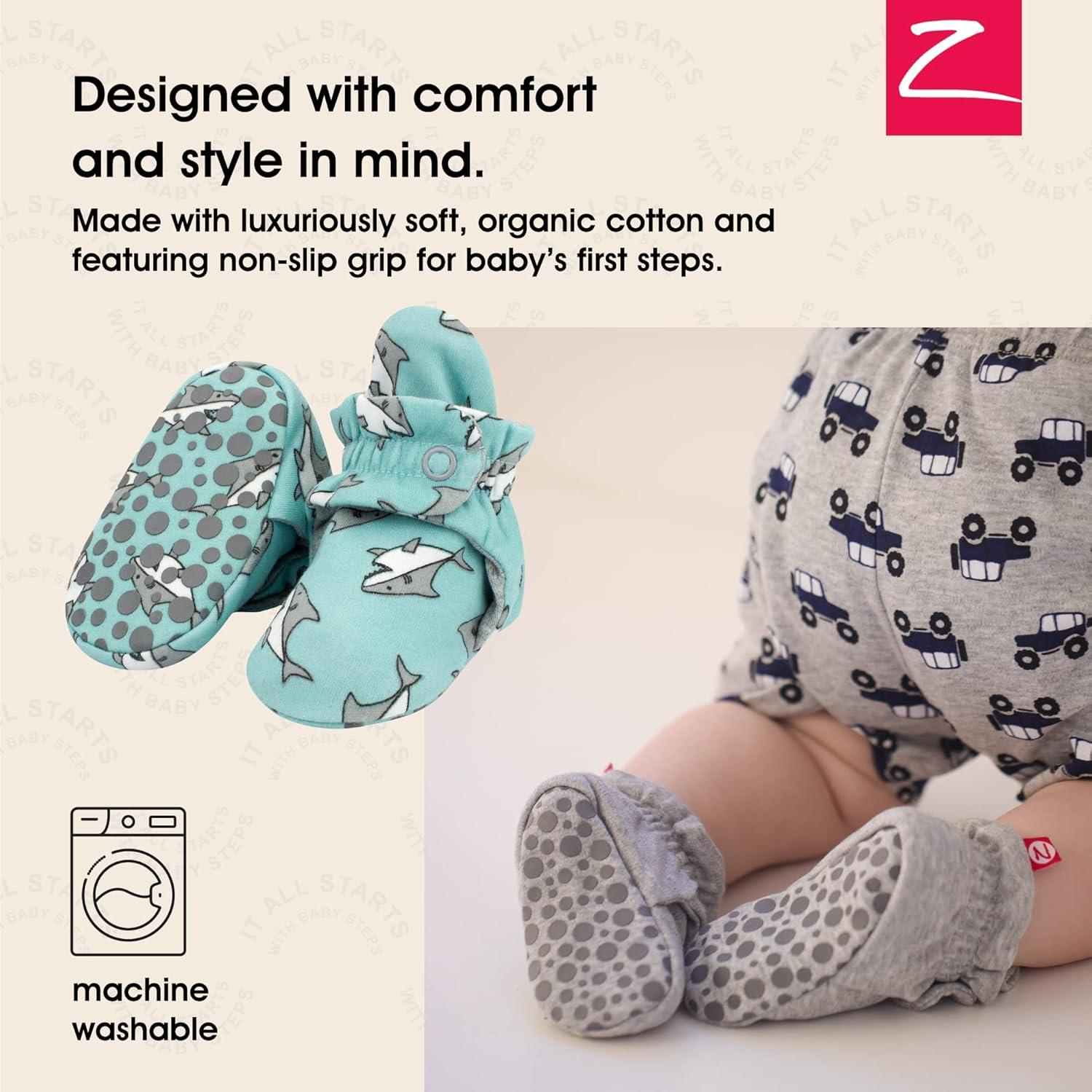 imageZutano Organic Baby Booties Newborn Infant Lost Baby Socks Solution Unisex Girl Boy 03 36 612 1218 1824 MonthsBaby Shark