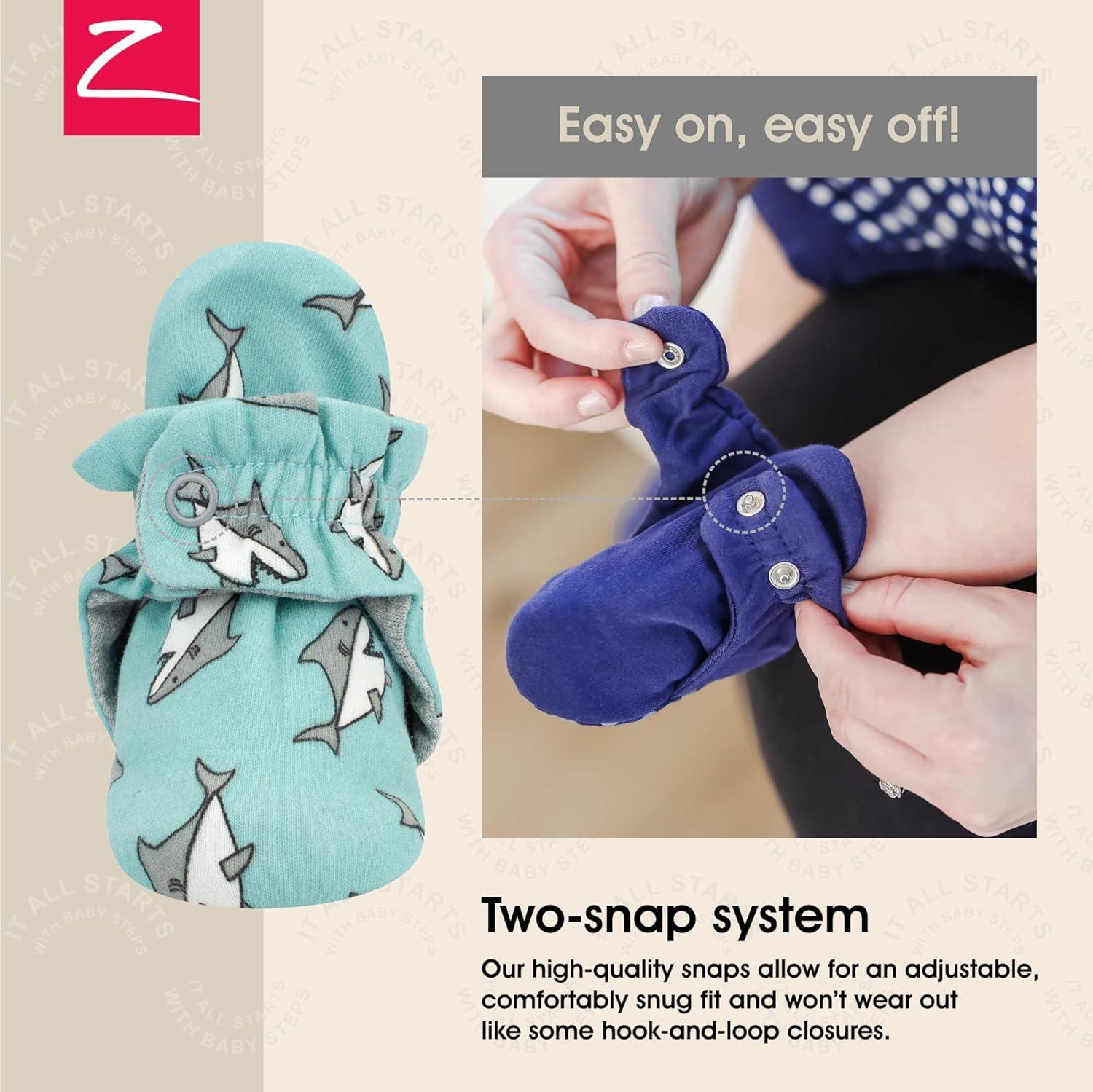 imageZutano Organic Baby Booties Newborn Infant Lost Baby Socks Solution Unisex Girl Boy 03 36 612 1218 1824 MonthsBaby Shark