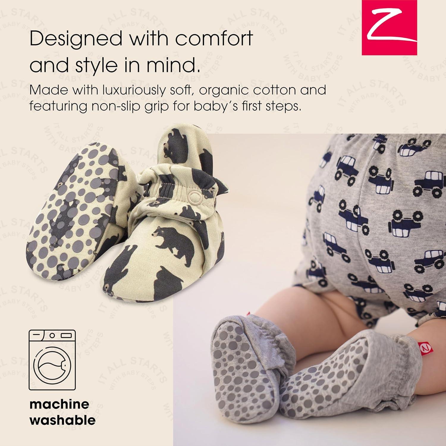 imageZutano Organic Baby Booties Newborn Infant Lost Baby Socks Solution Unisex Girl Boy 03 36 612 1218 1824 MonthsBlack Bear