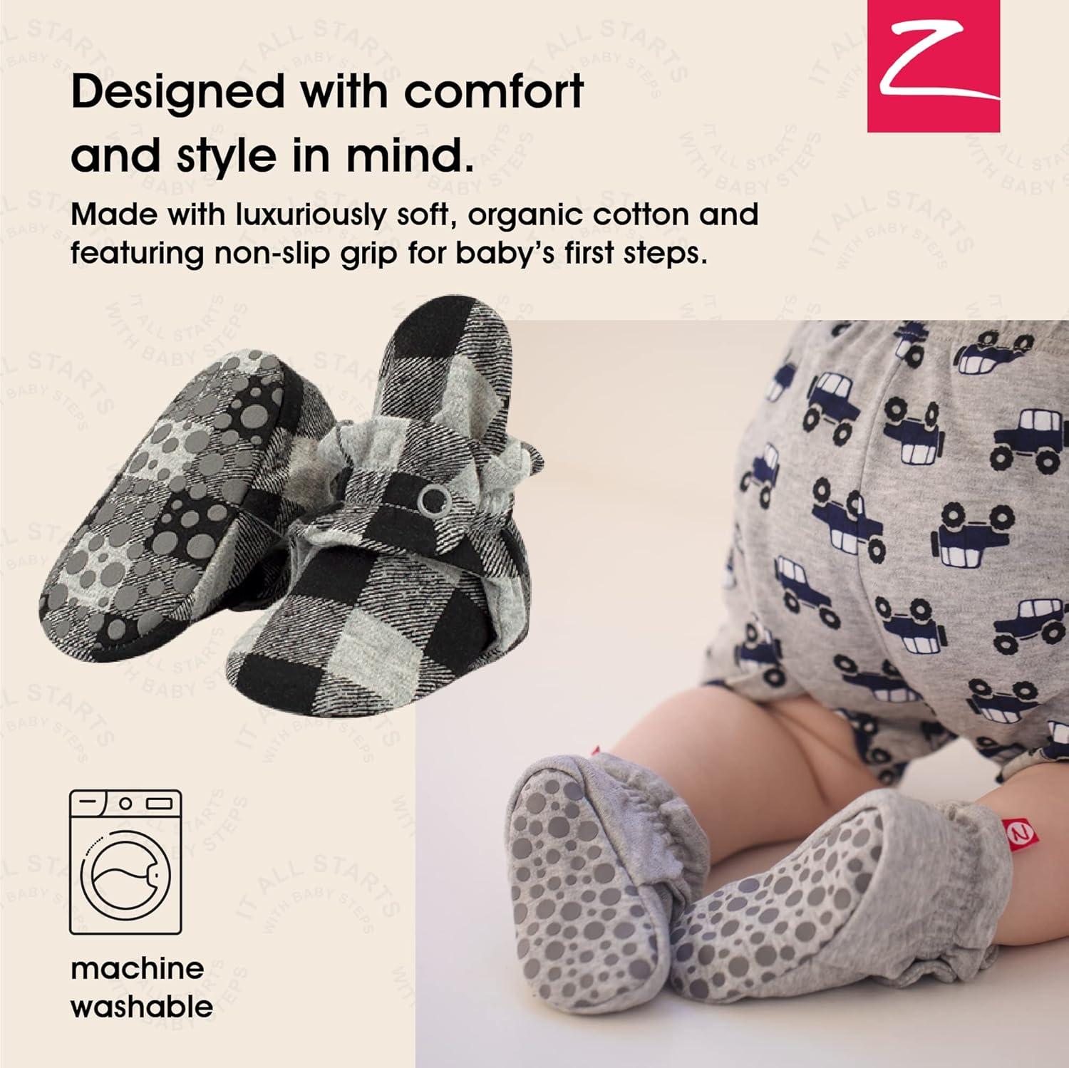 imageZutano Organic Baby Booties Newborn Infant Lost Baby Socks Solution Unisex Girl Boy 03 36 612 1218 1824 MonthsBuffalo Check