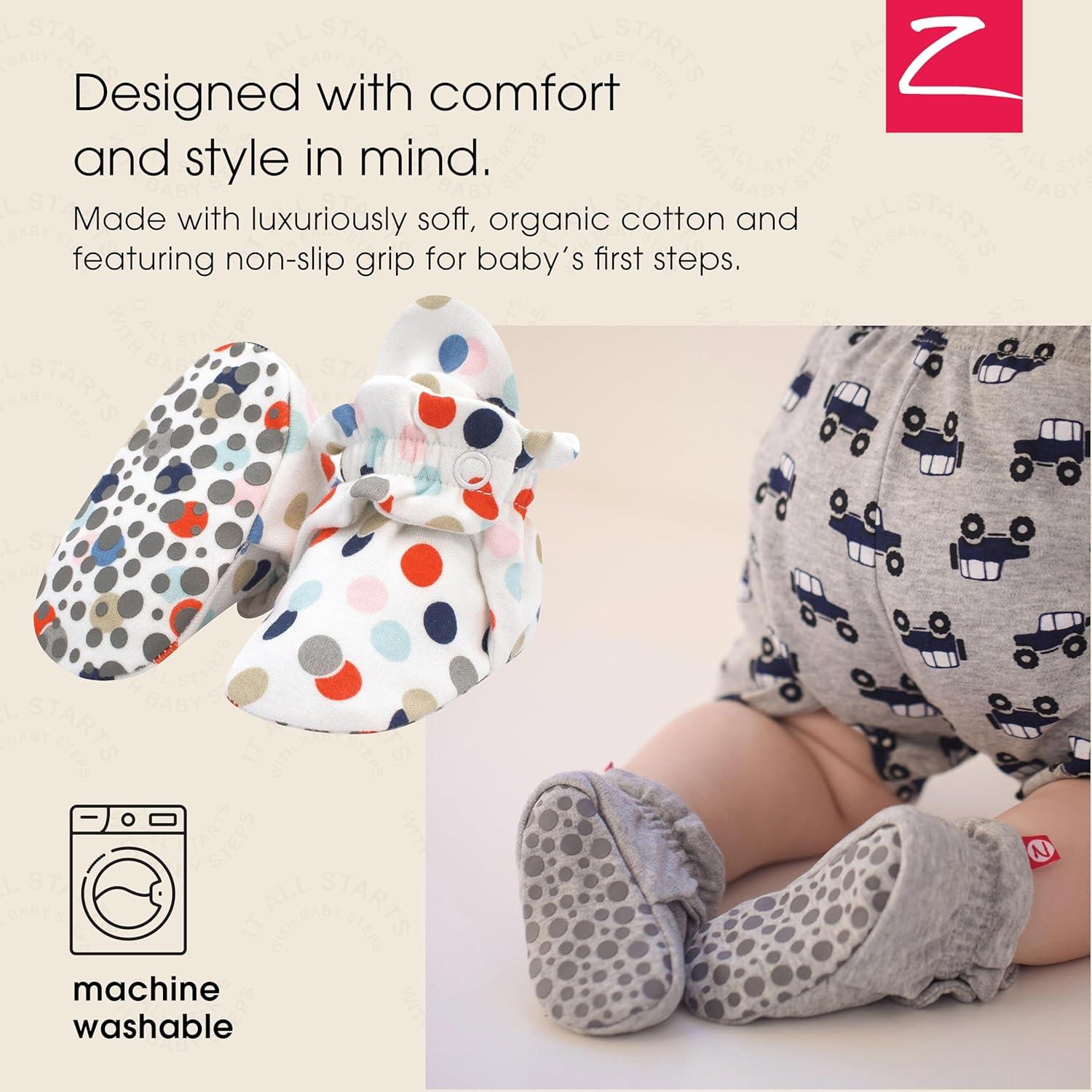 imageZutano Organic Baby Booties Newborn Infant Lost Baby Socks Solution Unisex Girl Boy 03 36 612 1218 1824 MonthsCircus Dots