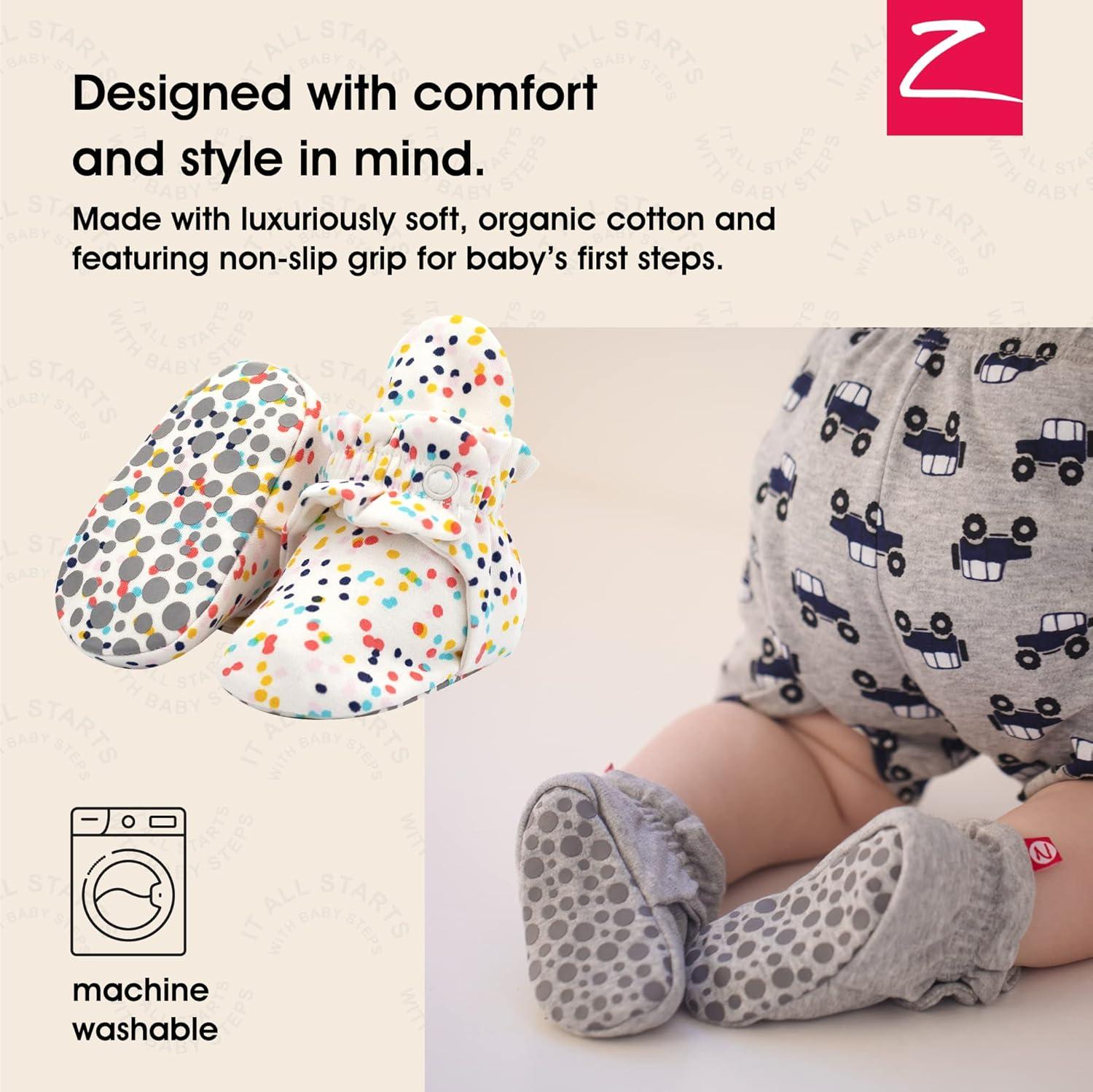 imageZutano Organic Baby Booties Newborn Infant Lost Baby Socks Solution Unisex Girl Boy 03 36 612 1218 1824 MonthsConfetti