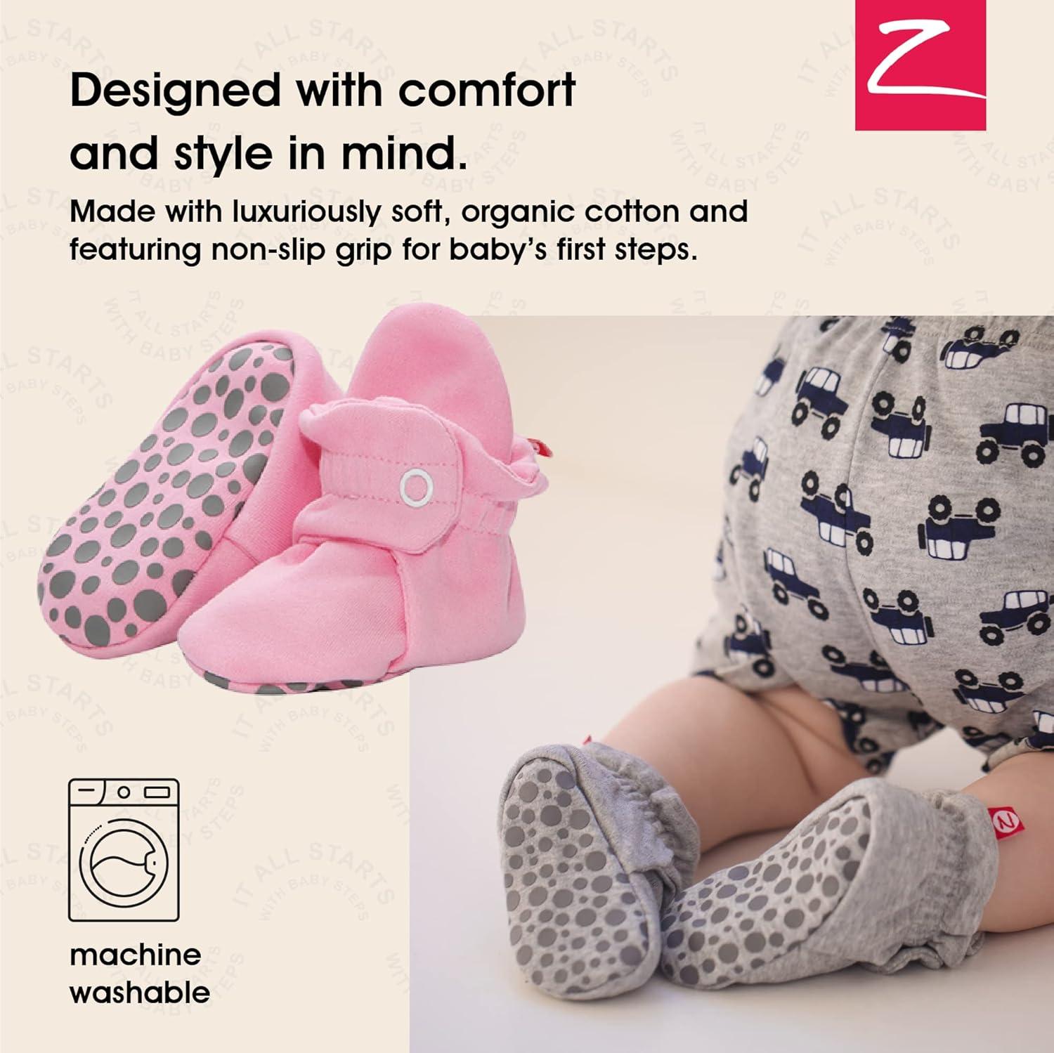 imageZutano Organic Baby Booties Newborn Infant Lost Baby Socks Solution Unisex Girl Boy 03 36 612 1218 1824 MonthsHot Pink
