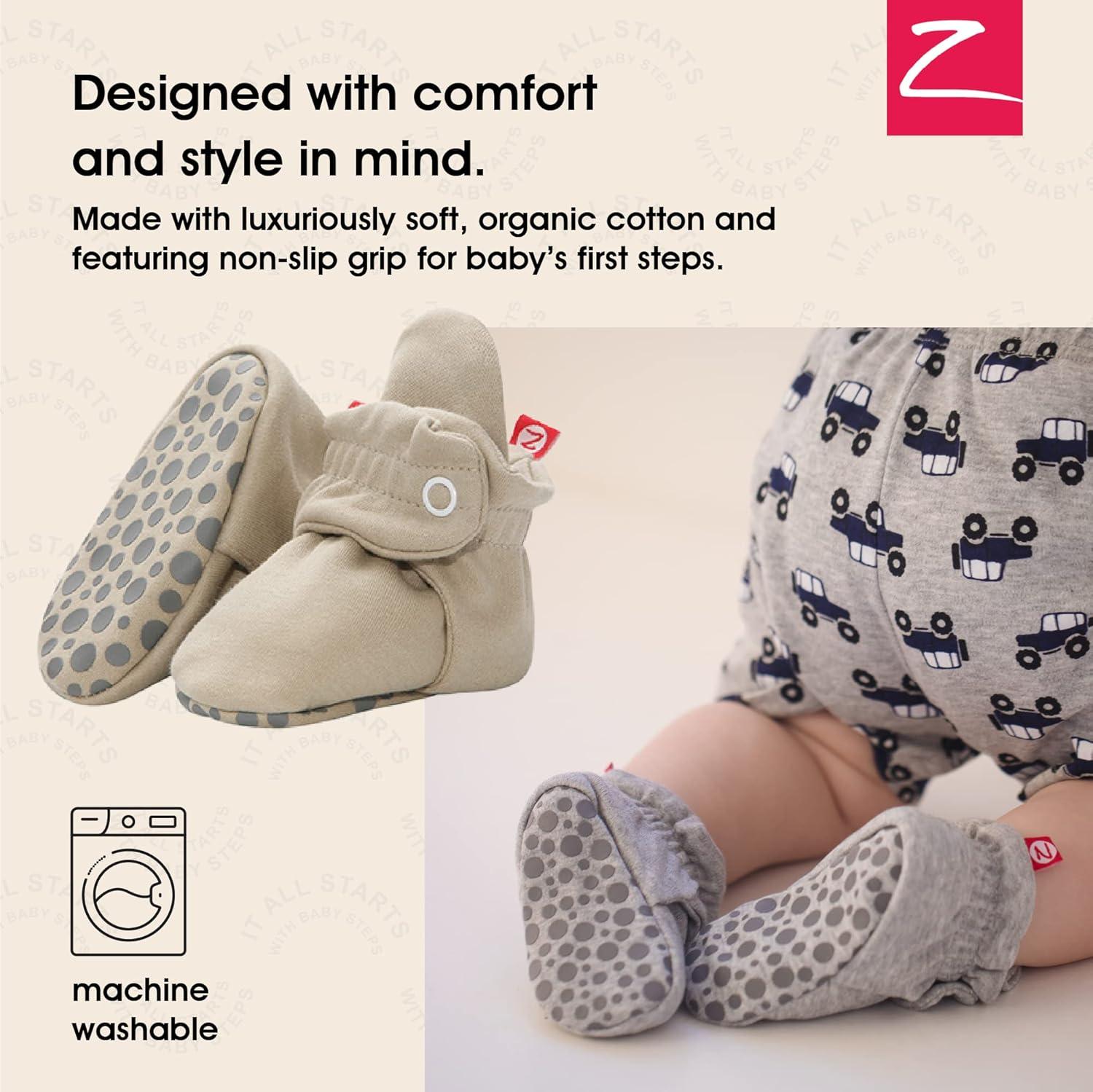 imageZutano Organic Baby Booties Newborn Infant Lost Baby Socks Solution Unisex Girl Boy 03 36 612 1218 1824 MonthsKhaki