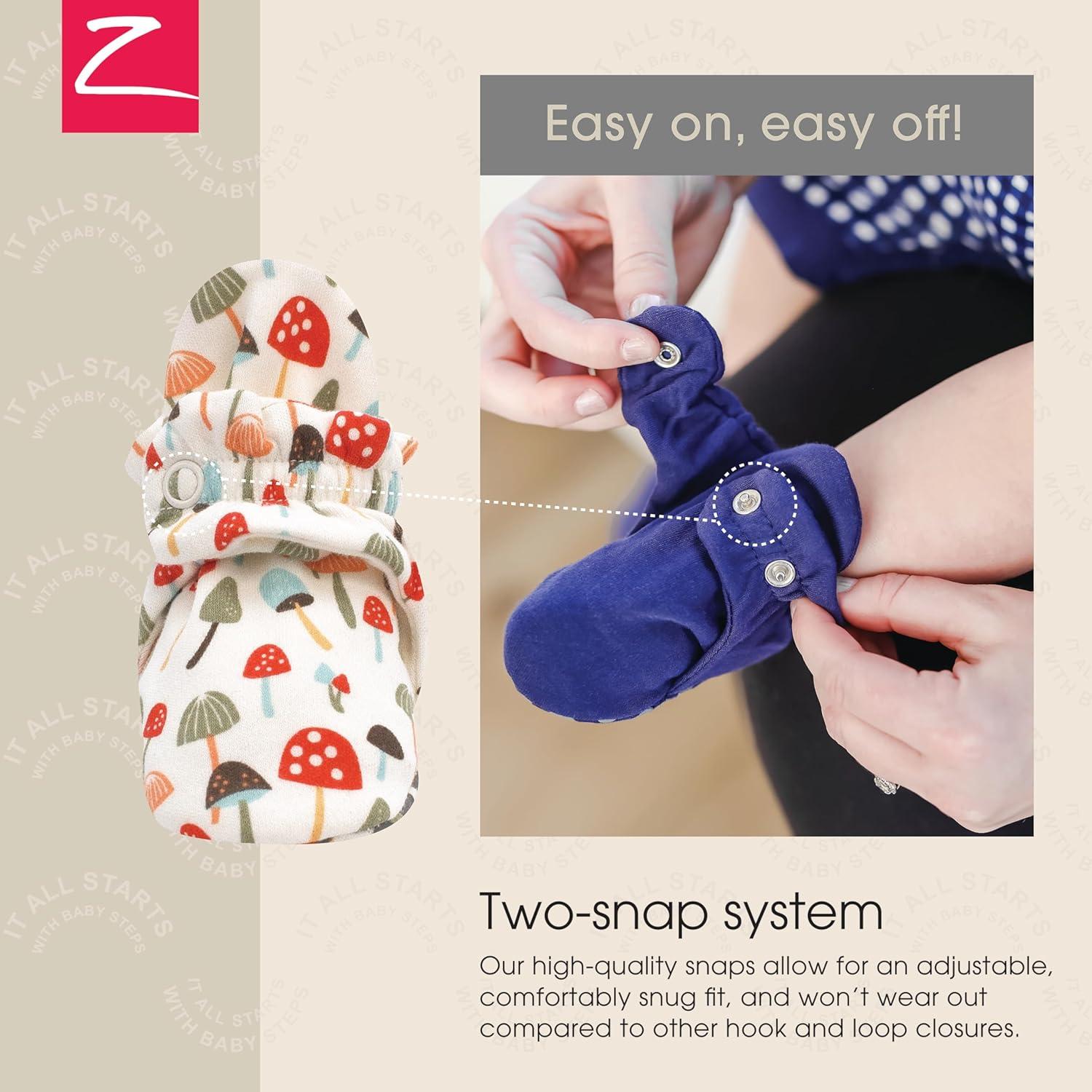 imageZutano Organic Baby Booties Newborn Infant Lost Baby Socks Solution Unisex Girl Boy 03 36 612 1218 1824 MonthsMushrooms