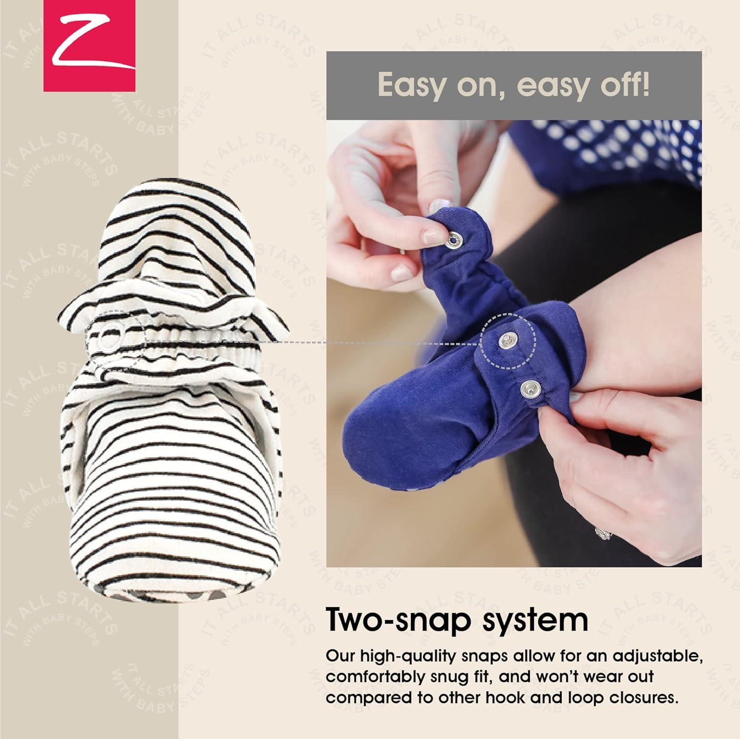 imageZutano Organic Baby Booties Newborn Infant Lost Baby Socks Solution Unisex Girl Boy 03 36 612 1218 1824 MonthsPencil Stripe