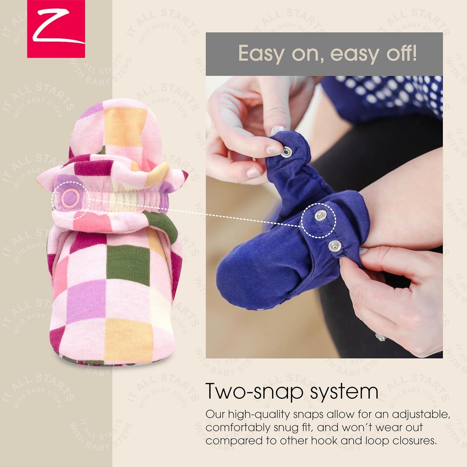 imageZutano Organic Baby Booties Newborn Infant Lost Baby Socks Solution Unisex Girl Boy 03 36 612 1218 1824 MonthsPink Checker