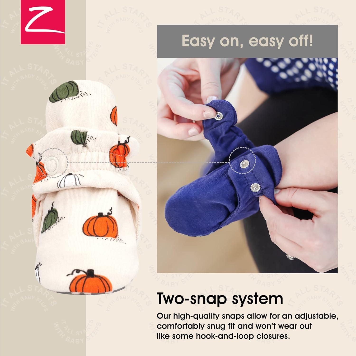 imageZutano Organic Baby Booties Newborn Infant Lost Baby Socks Solution Unisex Girl Boy 03 36 612 1218 1824 MonthsPumpkin Patch