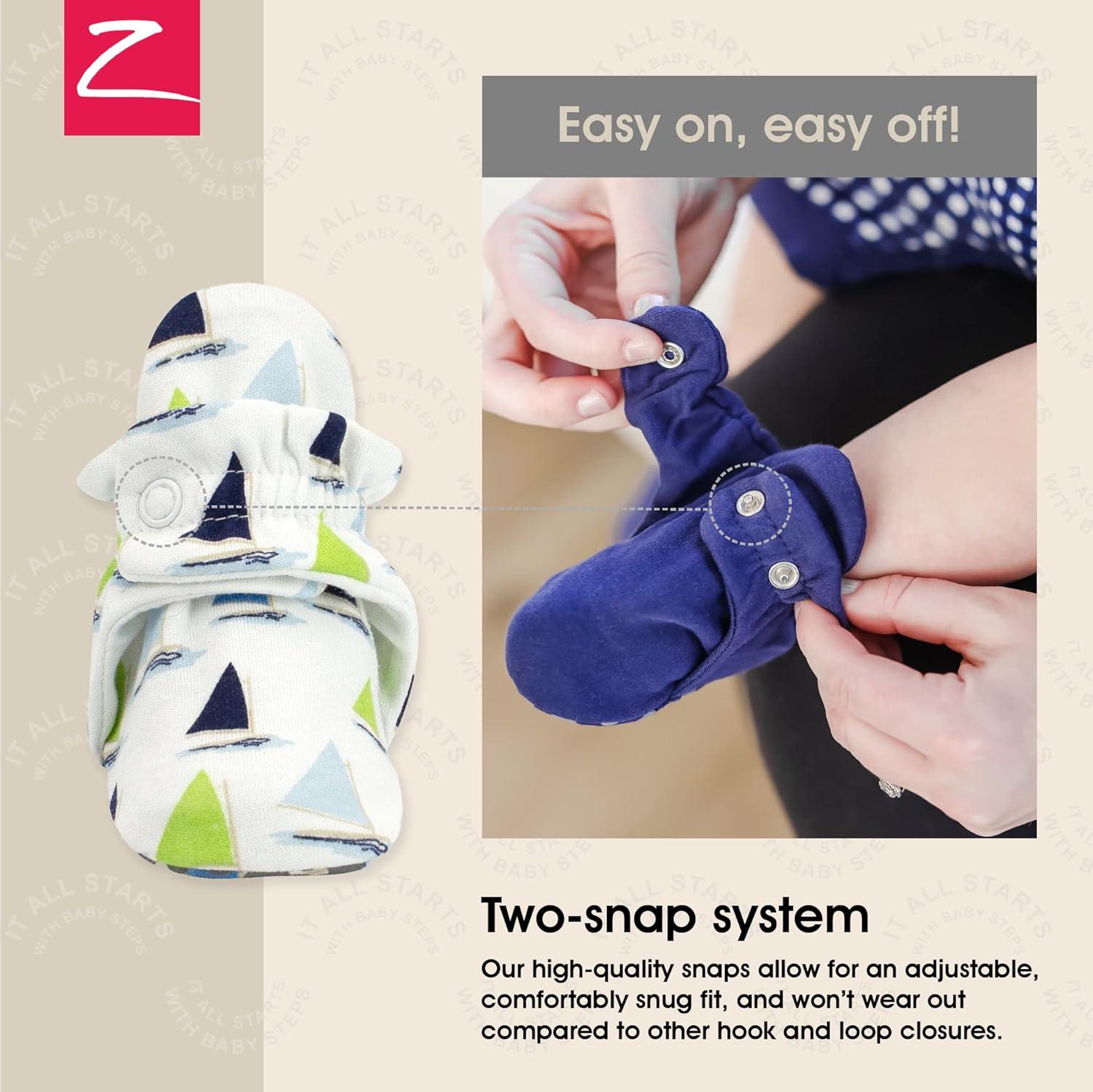 imageZutano Organic Baby Booties Newborn Infant Lost Baby Socks Solution Unisex Girl Boy 03 36 612 1218 1824 MonthsSailing