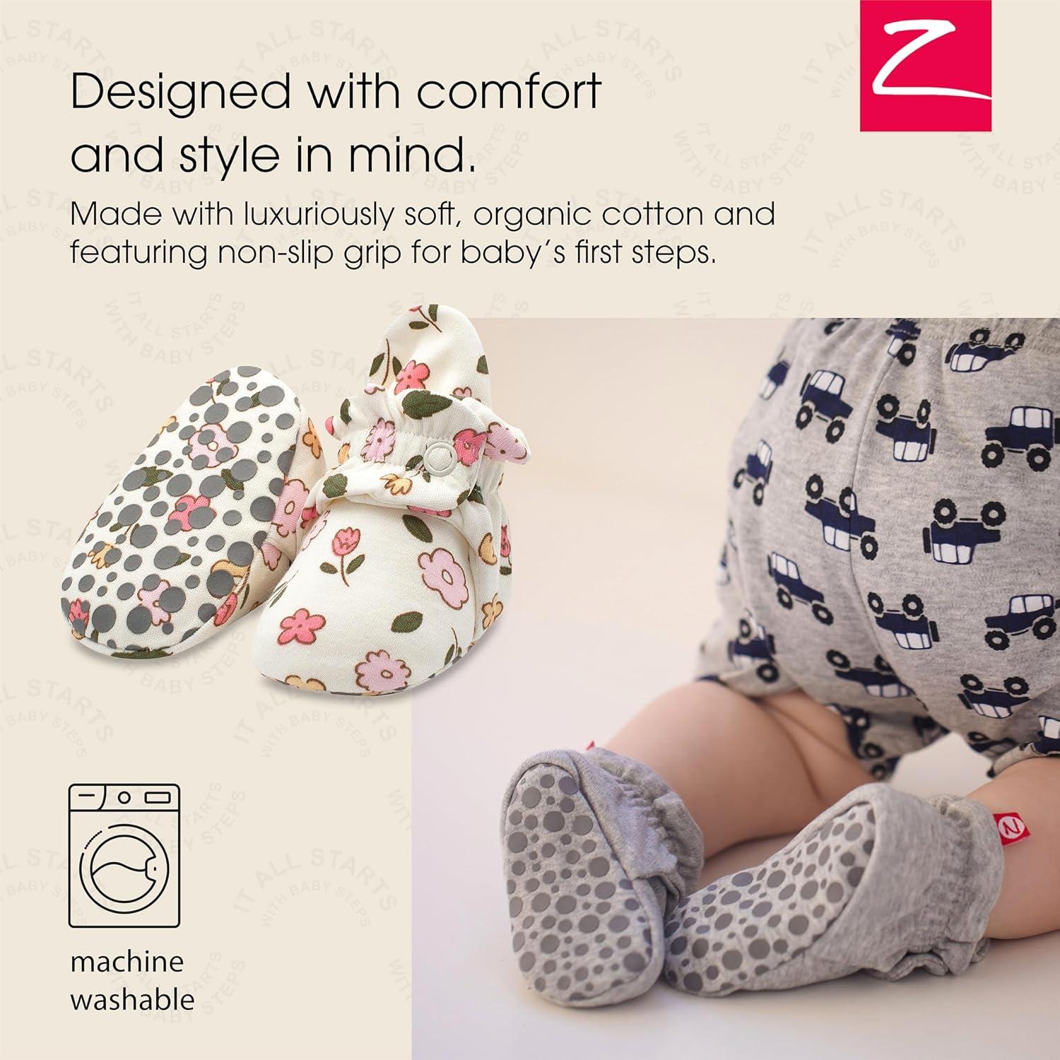 imageZutano Organic Baby Booties Newborn Infant Lost Baby Socks Solution Unisex Girl Boy 03 36 612 1218 1824 MonthsWildflowers