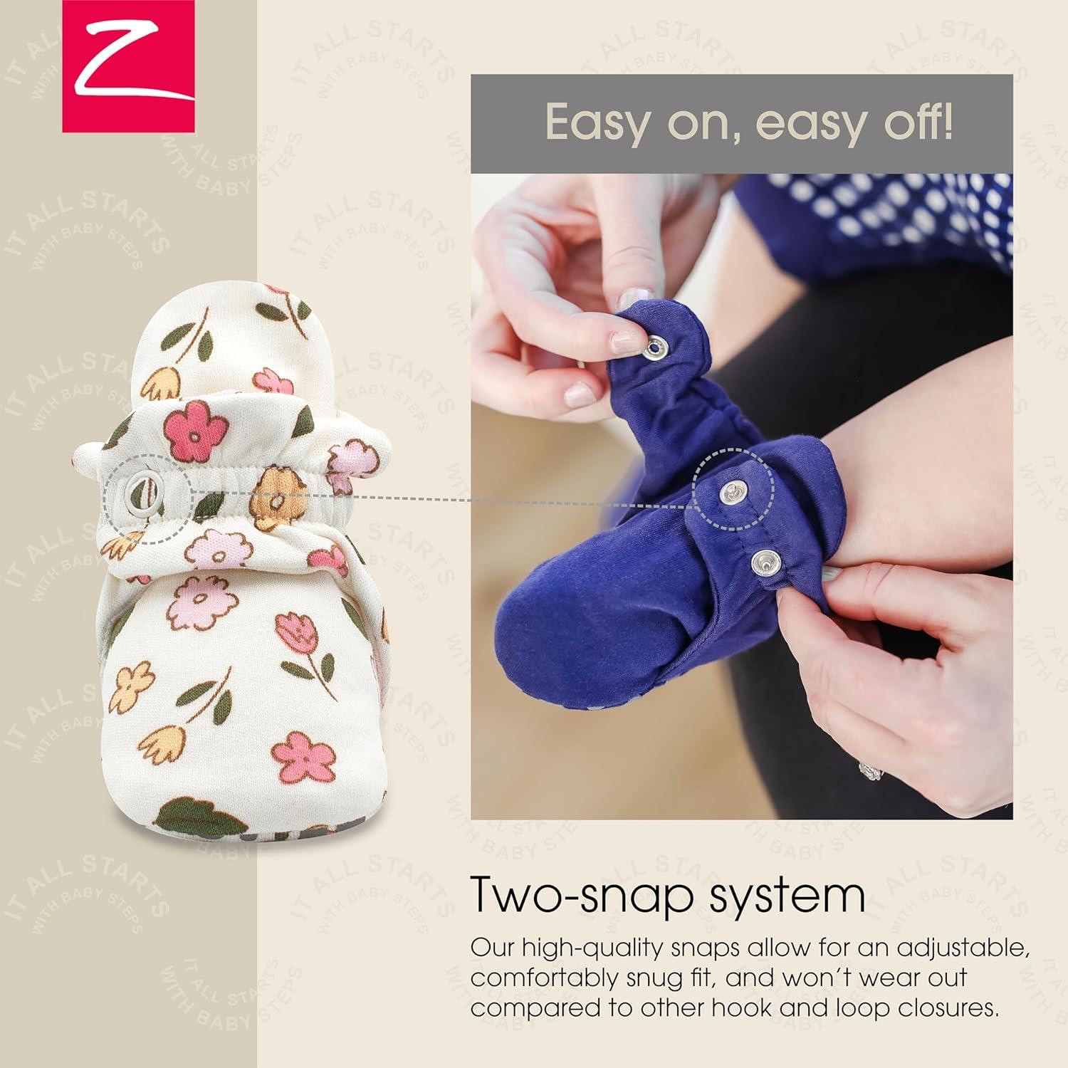 imageZutano Organic Baby Booties Newborn Infant Lost Baby Socks Solution Unisex Girl Boy 03 36 612 1218 1824 MonthsWildflowers