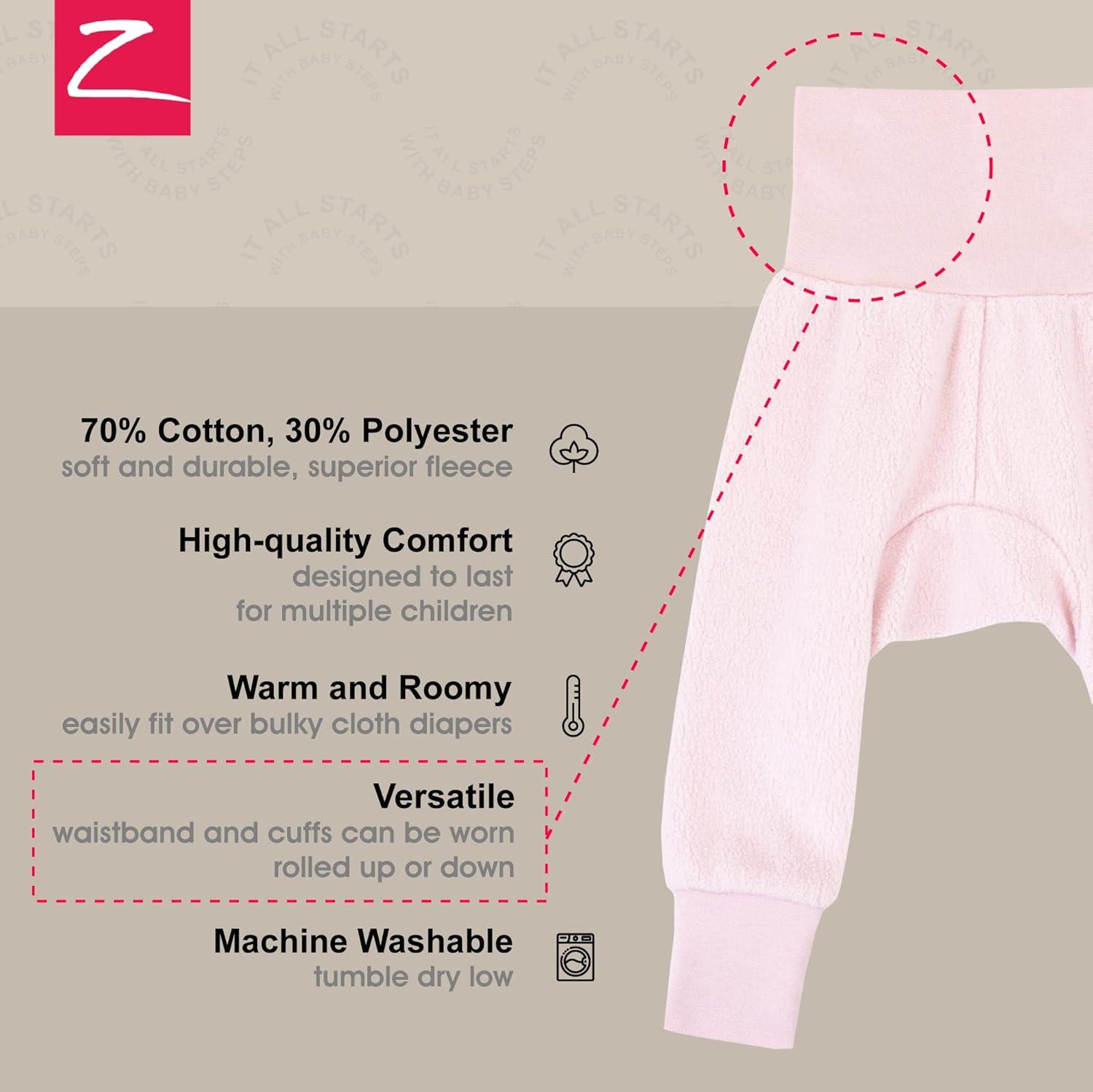 imageZutano Unisex Baby Cozie Fleece Cuff Pants Baby Sweatpants for Boys and GirlsBaby Pink