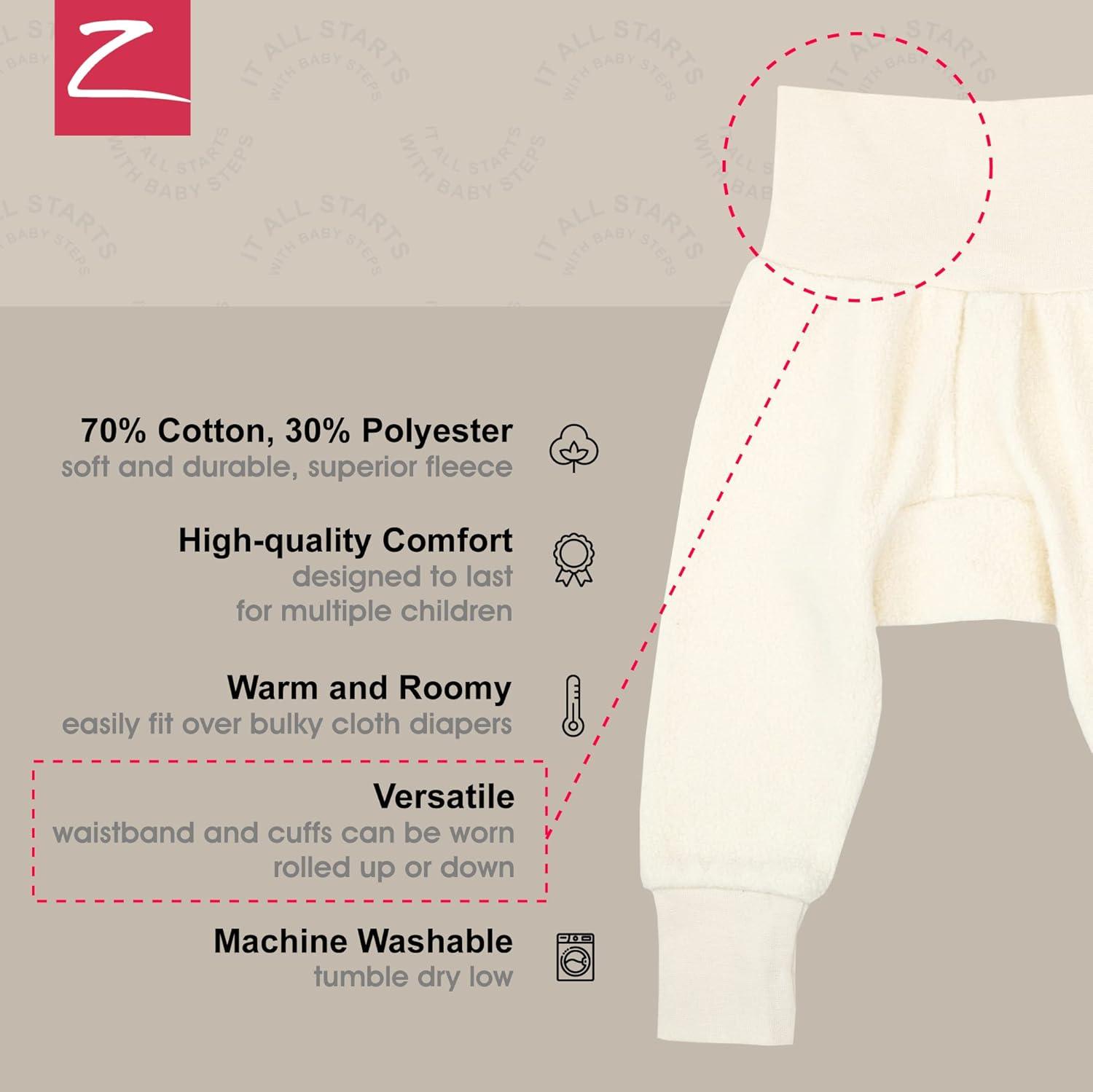 imageZutano Unisex Baby Cozie Fleece Cuff Pants Baby Sweatpants for Boys and GirlsCream