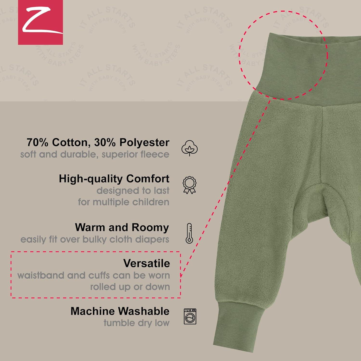 imageZutano Unisex Baby Cozie Fleece Cuff Pants Baby Sweatpants for Boys and GirlsOlive