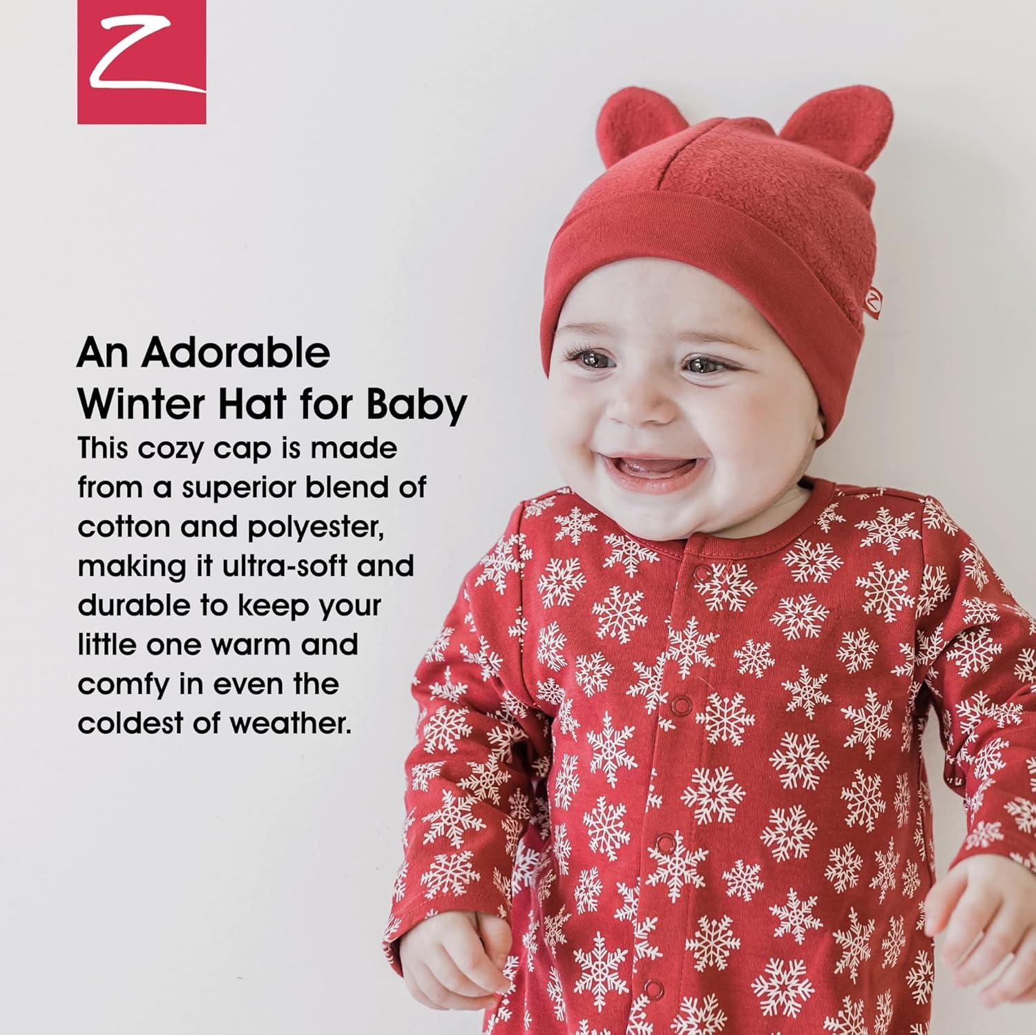 imageZutano Unisex Baby Fleece Hat Winter Baby Hat for Boys and Girls ColdWeather Baby Gear Infant CapMocha Heather