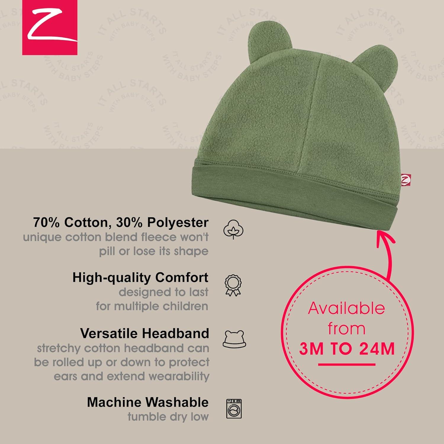 imageZutano Unisex Baby Fleece Hat Winter Baby Hat for Boys and Girls ColdWeather Baby Gear Infant CapOlive