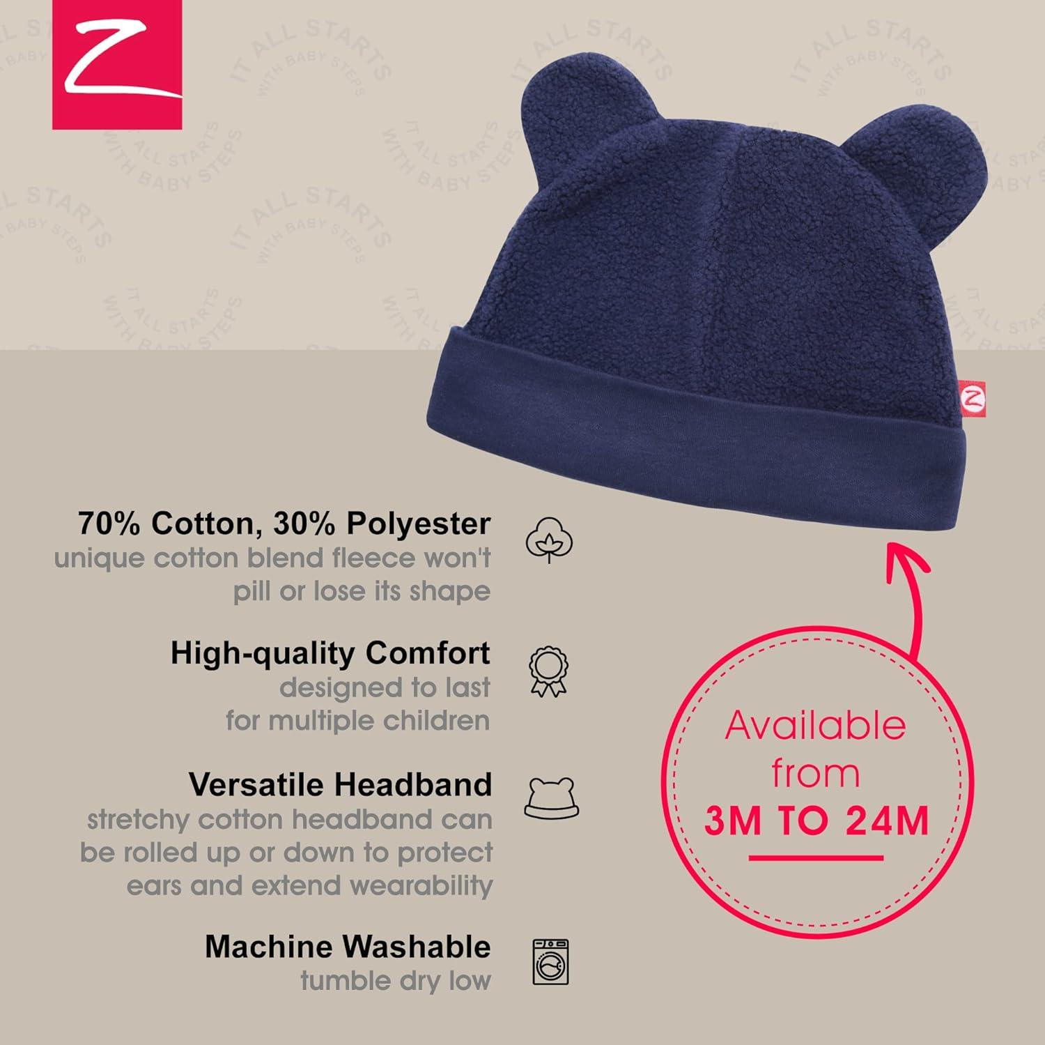 imageZutano Unisex Baby Fleece Hat Winter Baby Hat for Boys and Girls ColdWeather Baby Gear Infant CapTrue Navy