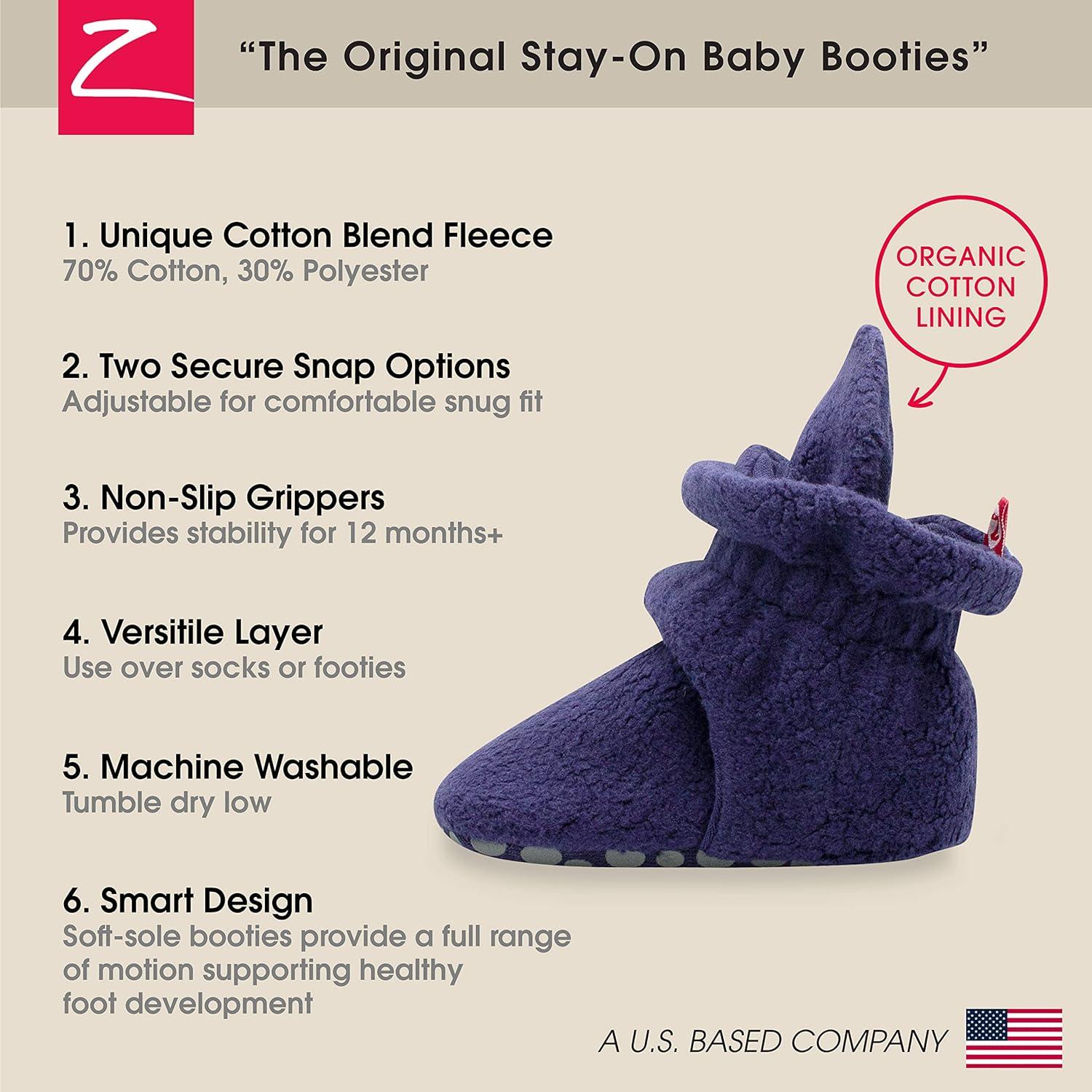 imageZutano Unisex Fleece Baby Booties Two Snap Closure Newborn to 24 MonthsTrue Navy