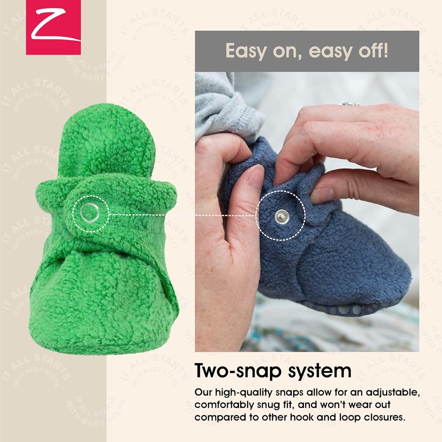 imageZutano Unisex Fleece Baby Booties with Organic Cotton Lining Newborn EssentialsApple