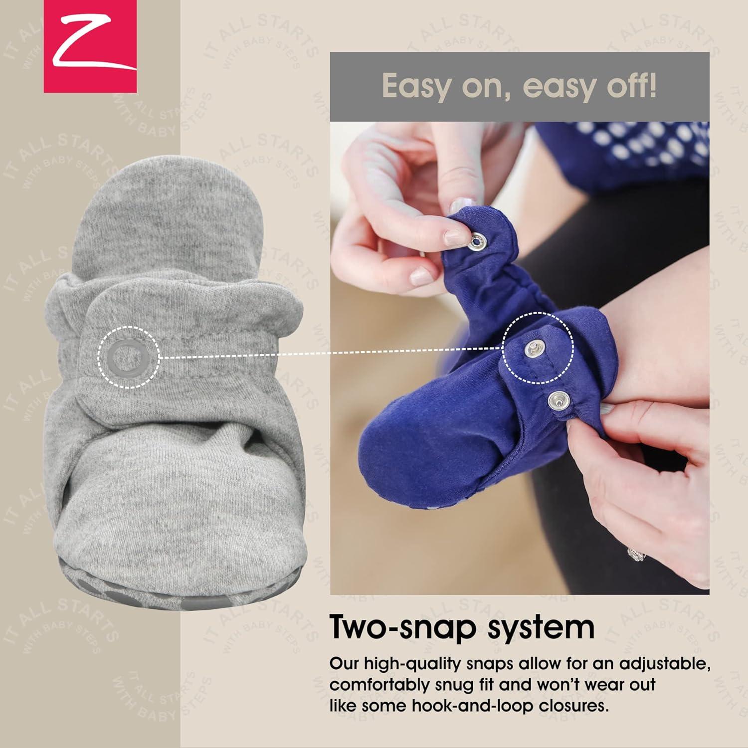 imageZutano babyboys Unisex Cotton Baby Booties With Gripper Soles Soft Sole Stayon Baby Shoes