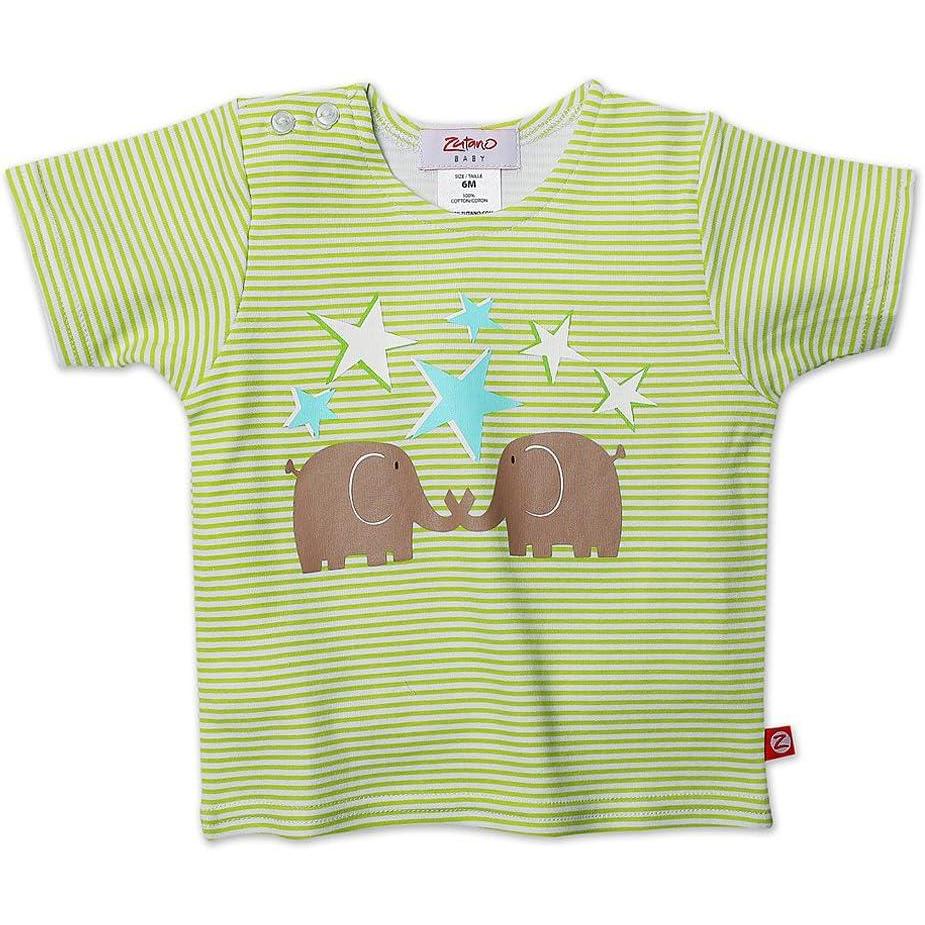 imageZutano Baby Boys Primary Stripe Short Sleeve T Shirt39 Lime Candy