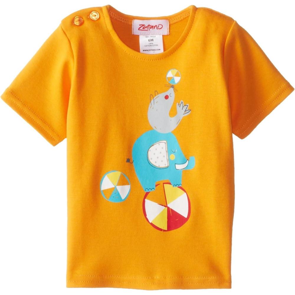 imageZutano Baby Boys Primary Stripe Short Sleeve T ShirtOrange