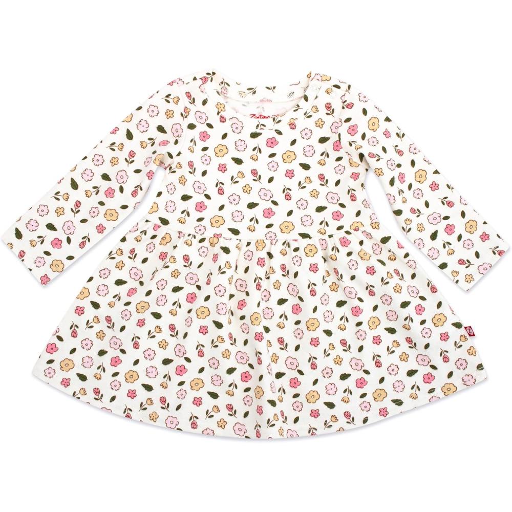 imageZutano Baby Girls Organic Cotton Long Sleeve DressWildflower