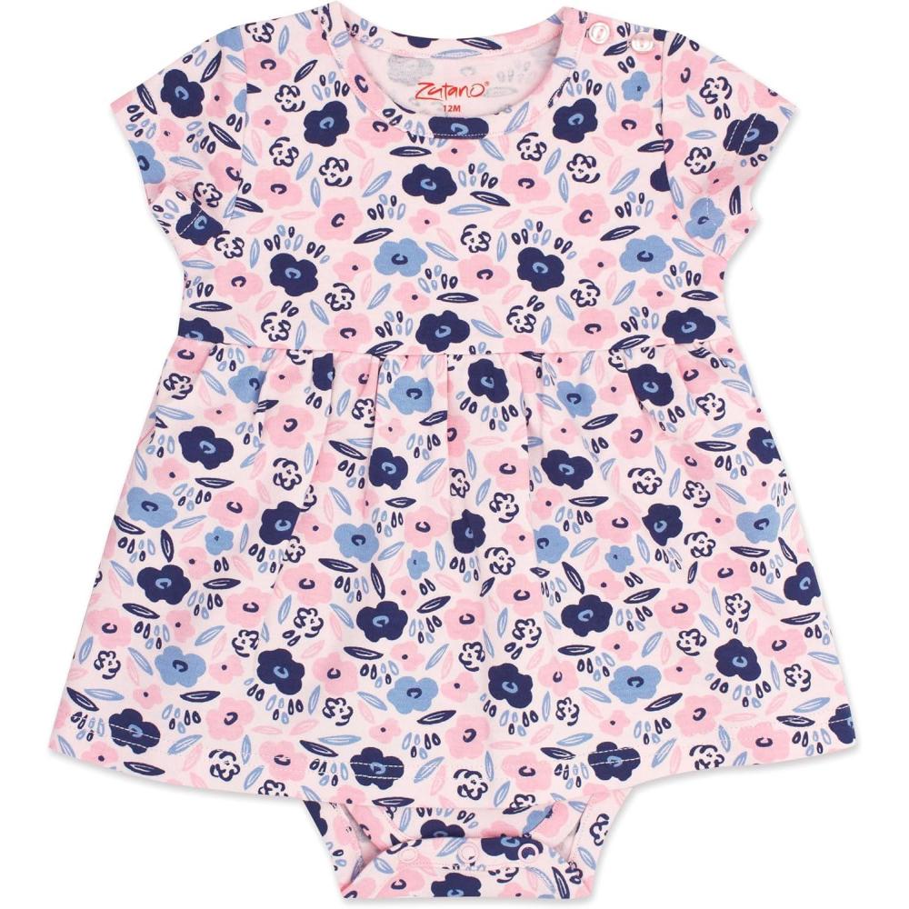 imageZutano Baby Girls Organic Cotton Summer Dress Cute Party Dresses for Baby Girls Soft Cotton Dress Baby Girl DressesBlossomsRomper