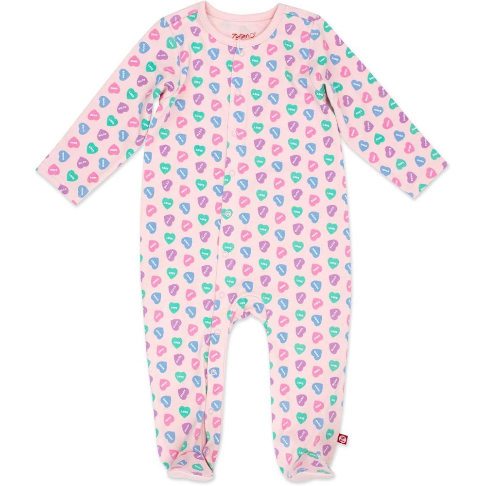 imageZutano Baby Organic Cotton Footie Pajamas SnapFront Infant PajamasSweetheart