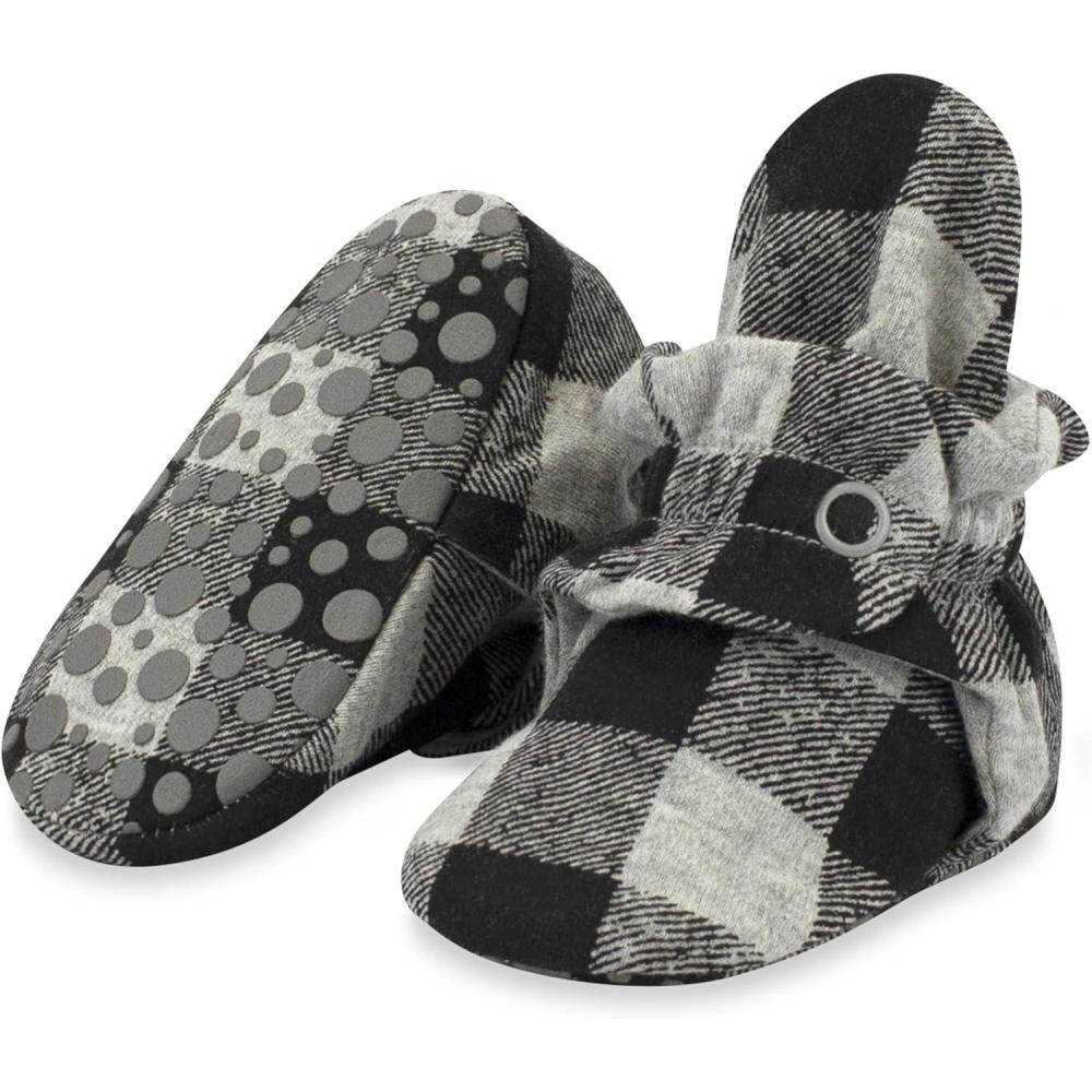 imageZutano Organic Baby Booties Newborn Infant Lost Baby Socks Solution Unisex Girl Boy 03 36 612 1218 1824 MonthsBuffalo Check