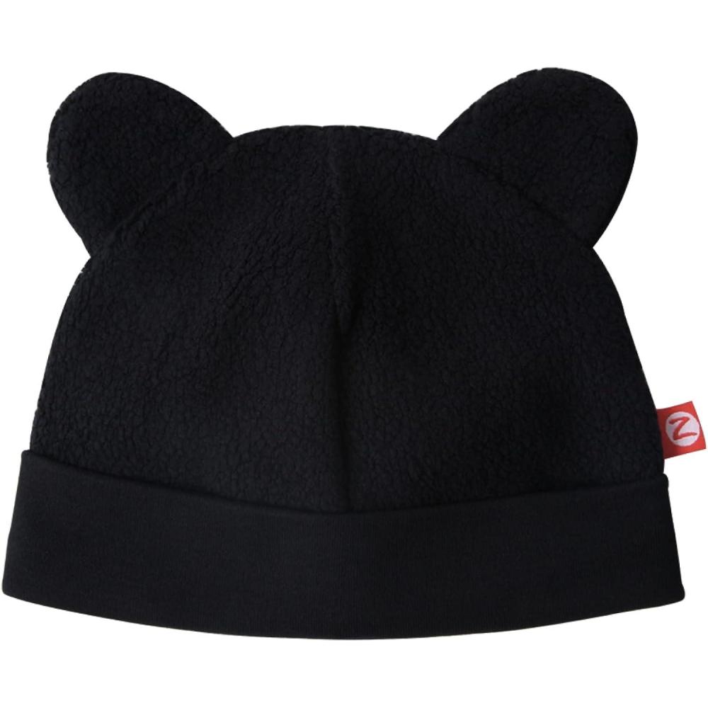 imageZutano Unisex Baby Fleece Hat Winter Baby Hat for Boys and Girls ColdWeather Baby Gear Infant CapBlack