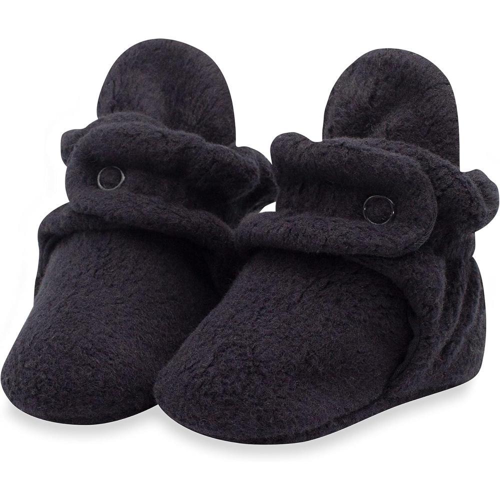 imageZutano Unisex Fleece Baby Booties Two Snap Closure Newborn to 24 MonthsBlack