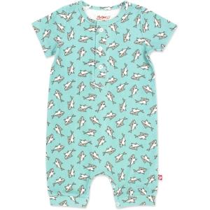 Zutano Baby Boys’ Organic Cotton Henley Bodysuit, Short-Sleeve Romper, Playsuit for Babies(Baby Shark)