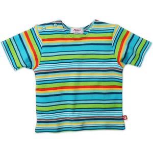 Zutano Baby Boys Primary Stripe Short Sleeve T Shirt(Pool)
