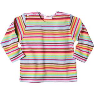 Zutano Baby Girls’ Giardini Long Sleeve T Shirt(Super Stripe)