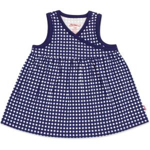 Zutano Baby Girls’ Organic Cotton Summer Dress, Cute Party Dresses for Baby Girls, Soft Cotton Dress, Baby Girl Dresses(Navy Gingham/Surplice)