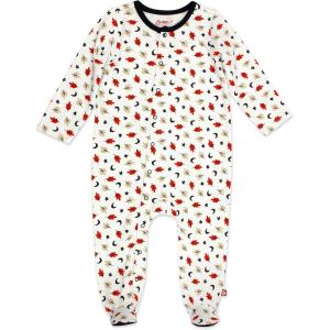 Zutano Baby Organic Cotton Footie Pajamas, Snap-Front Infant Pajamas(Little Leaf)