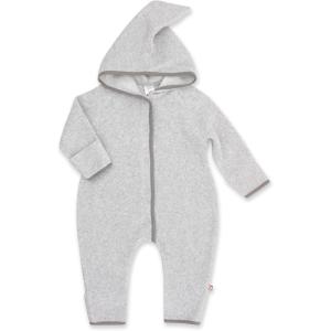 Zutano Cozie Fleece Baby One-Piece Elf Romper with Hood(Heather Gray)