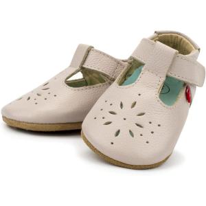 Zutano Easy On Leather Mary Jane Baby Shoes, Anti-Slip and Soft Sole(Dove)