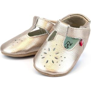 Zutano Easy On Leather Mary Jane Baby Shoes, Anti-Slip and Soft Sole(Rose Gold)
