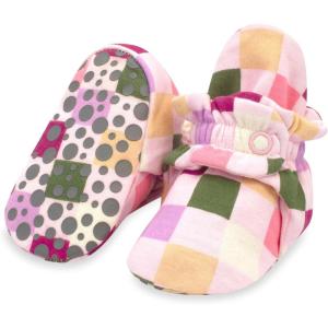 Zutano Organic Baby Booties Newborn Infant, Lost Baby Socks Solution, Unisex, Girl, Boy, 0-3, 3-6, 6-12, 12-18, 18-24 Months(Pink Checker)