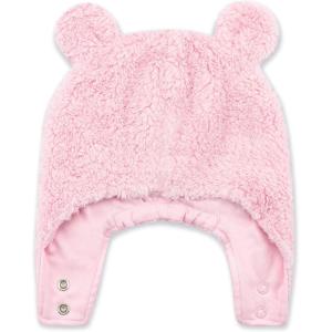 Zutano Unisex Baby, Furry Baby Bear Hat, Oat Furry, 6M(Baby Pink Furry)